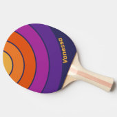 Vintage Grape Rainbow Circle Stripe with Name 卓球ラケット (横)