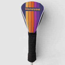 Vintage Grape Rainbow Pin Striped with Name ゴルフヘッドカバー