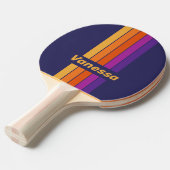 Vintage Grape Rainbow Pin Striped with Name 卓球ラケット (正面アングル)