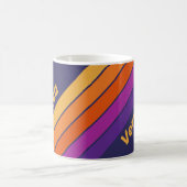 Vintage Grape Rainbow Stripes with Name コーヒーマグカップ (中央)