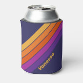 Vintage Grape Rainbow Stripes with Name 缶クーラー (缶裏面)
