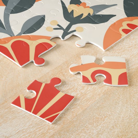 Vintage Grapefruit Citrus Pattern ジグソーパズル (側面)