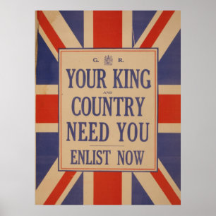 Vintage Great Britain Flag Poster ポスター