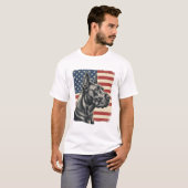 Vintage Great Dane Patriotic Flag Vector Design_1 Tシャツ (正面フル)