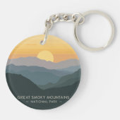 Vintage Great Smoky Mountains Sunset キーホルダー (裏面)
