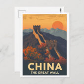 Vintage Great Wall of China ポストカード (正面/裏面)
