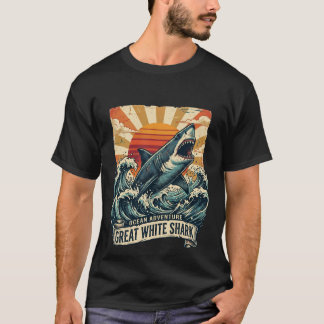 Vintage Great White Shark - Adventure T-Shirt Tシャツ