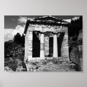 Vintage Greece Delphi Athenian Treasury ポスター
