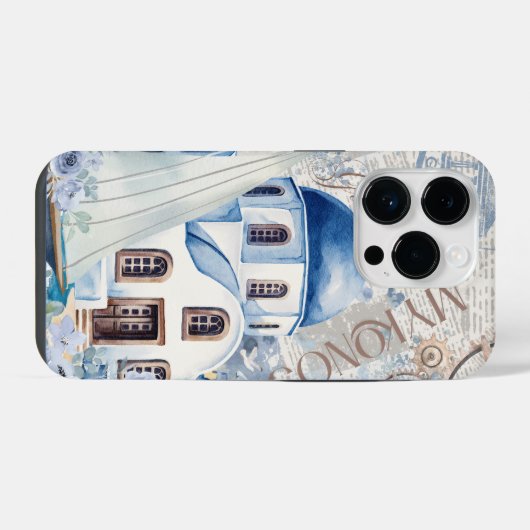 Vintage Greece Phone Case iPhoneケース (裏面横)