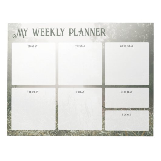Vintage Green Academia Weekly Planner ノートパッド (正面)