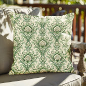 Vintage green botanical pattern クッション