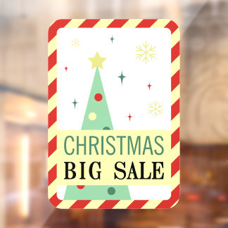 Vintage Green Christmas Sale Window Cling ウィンドウサイン