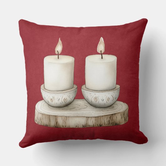 Vintage Green Christmas Throw Pillow クッション (裏面)