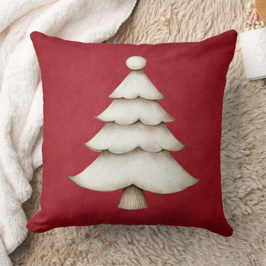 Vintage Green Christmas Throw Pillow クッション (ブランケット)