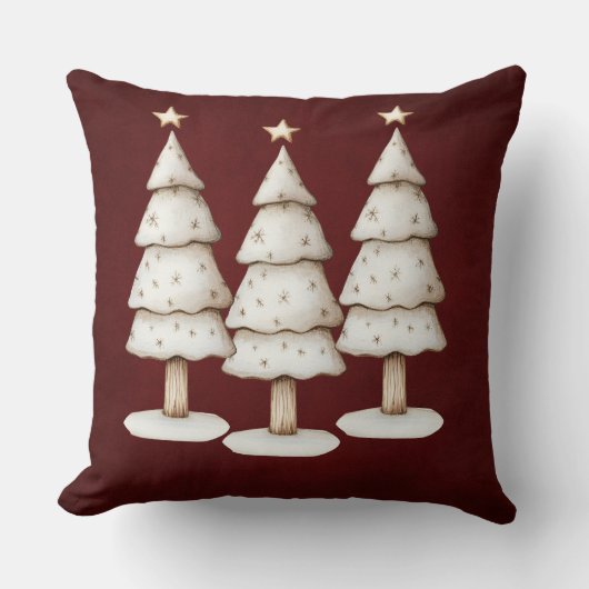 Vintage Green Christmas Throw Pillow クッション (正面)