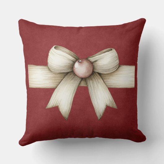 Vintage Green Christmas Throw Pillow クッション (裏面)