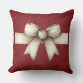 Vintage Green Christmas Throw Pillow クッション (正面)