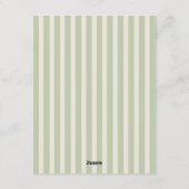 Vintage green elegant bow wedding  招待状 (裏面)