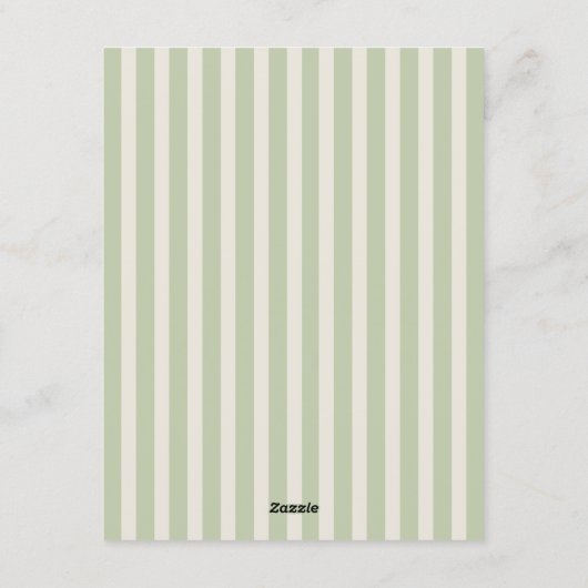 Vintage green elegant bow wedding  招待状 (裏面)