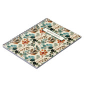 Vintage Green Elegant Monogram Botanical Pattern  ノートブック (左側)