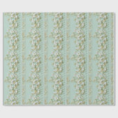 Vintage Green Floral ラッピングペーパー (フラット)