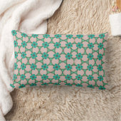 Vintage Green Floral Long Pillow ランバークッション (ブランケット)