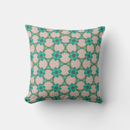 Vintage Green Flower Pattern Pillow クッション