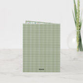 Vintage Green Gingham Plaid Custom Photo Christmas シーズンカード (裏面)