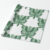 Vintage Green Ornate Botanical Pattern Wrapping ラッピングペーパー (アンロールド)
