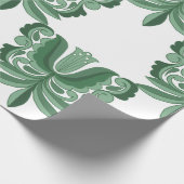 Vintage Green Ornate Botanical Pattern Wrapping ラッピングペーパー (角)