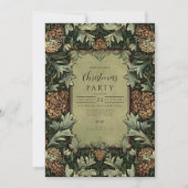 Vintage Green Pinecone Botanical Christmas 招待状 (正面)