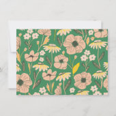 Vintage Green Pink Floral Graduation Party Custom サンキューカード (裏面)