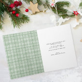 Vintage Green Plaid Christmas Photo Card カード