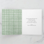 Vintage Green Plaid Christmas Photo Card カード (内部)