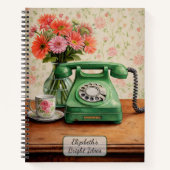 Vintage Green Telephone ノートブック (正面)