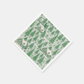 Vintage Green Toile Christmas Holiday スタンダードカクテルナプキン (角)