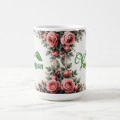 Vintage Green Vegan Logo Leaf by Bearnd モーフィングマグカップ (中央)