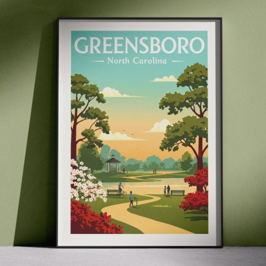 Vintage Greensboro North Carolina ポスター