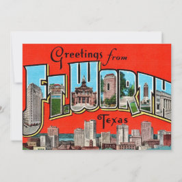 Vintage Greeting Fort Worth TX 5x7 Big Postcard サンキューカード
