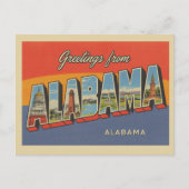 Vintage "Greetings from Alabama" ポストカード (正面)