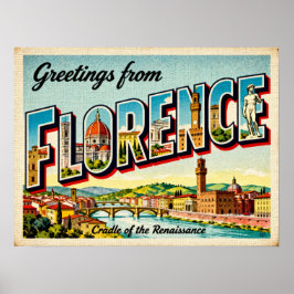 Vintage Greetings from Florence Poster ポスター