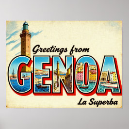 Vintage Greetings from Genoa Poster ポスター