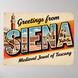 Vintage Greetings from Siena Poster ポスター