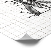 Vintage Grenade Patent Grid Poster ポスター (角)