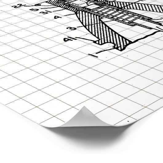 Vintage Grenade Patent Grid Poster ポスター (角)