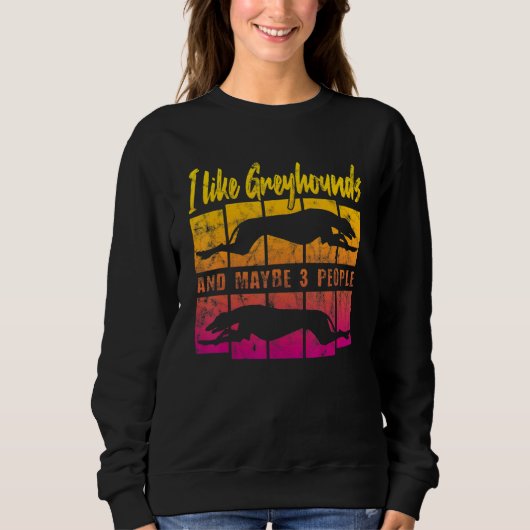 Vintage Greyhound Dog Sunset スウェットシャツ (正面)