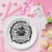 Vintage Grill Master Personalized Name BBQ Smoke ペーパープレート (パーティー)