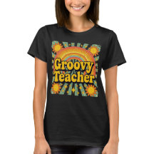 Vintage Groovy Teacher Tee Fun Back to School