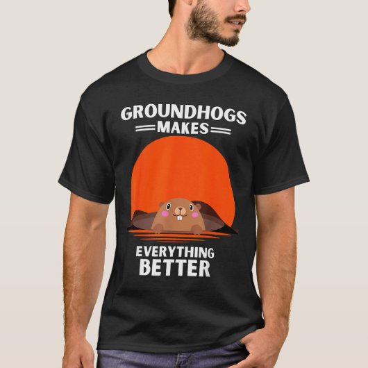Vintage Groundhog Makes Everything Better Retro  Tシャツ (正面)
