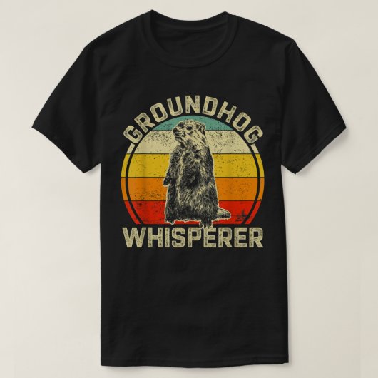 Vintage Groundhog Whisperer Silhouette Gift Ground Tシャツ (デザイン正面)